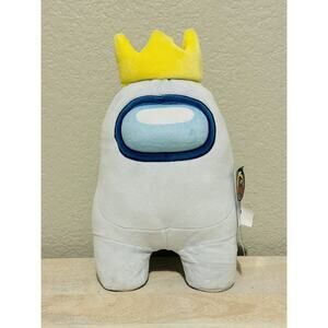 Brand New Official 10” Among Us King Crown Plush Blue Aquamarine Toy